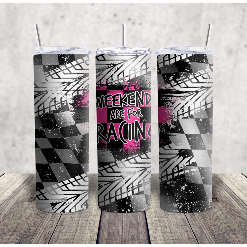 Weekend Racing Tumbler with Straw